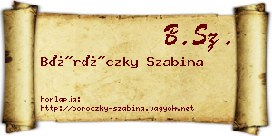 Böröczky Szabina névjegykártya