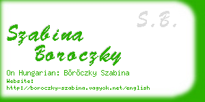 szabina boroczky business card