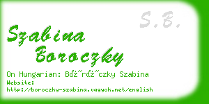 szabina boroczky business card